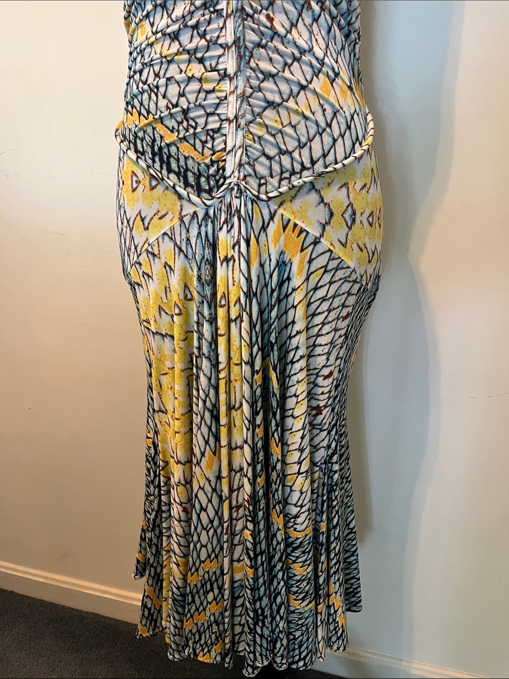 Just Cavalli Mermaid Dress Snake Midi Dress US 10 - Picture 4 of 11